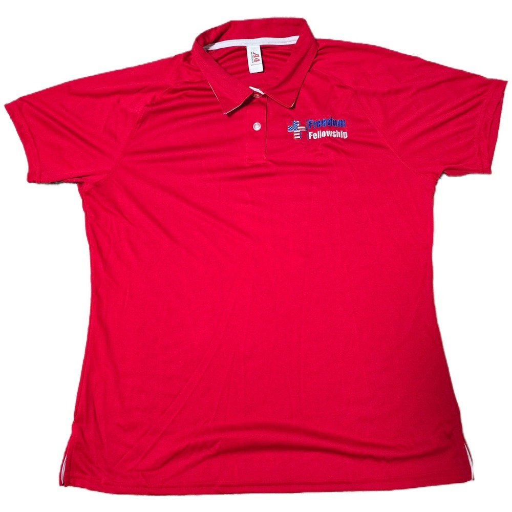 Red Polo Shirt Freedom Fellowship Patriotic Logo Church in the‎ Villages 
(G)